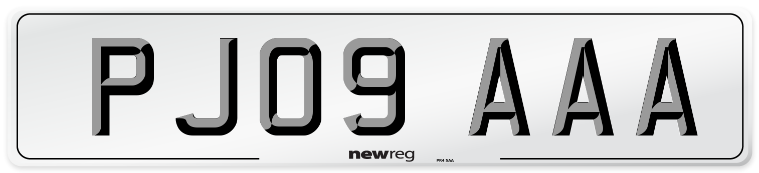 PJ09 AAA Number Plate from New Reg